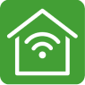 Haus mit Wlan Symbol